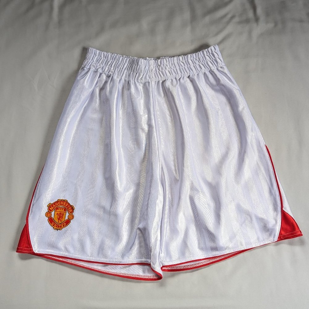 White Stripe Manchester United Soccer Shorts